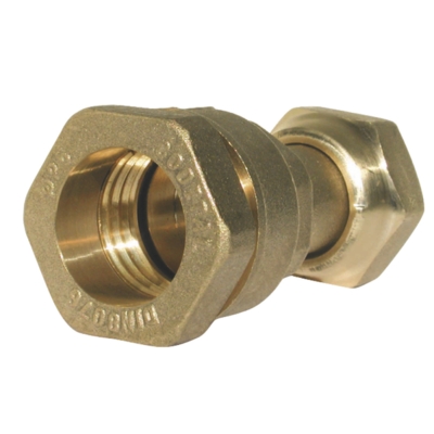  Raccord droit écrou prisonnier laiton à compression pour PE Femelle - Fig 130 