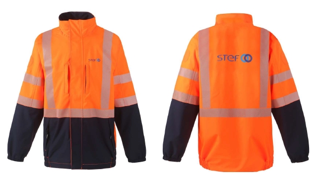 Blouson Zoe - Insert Elsa HV - Femme - Orange / Marine - Marquage STEF