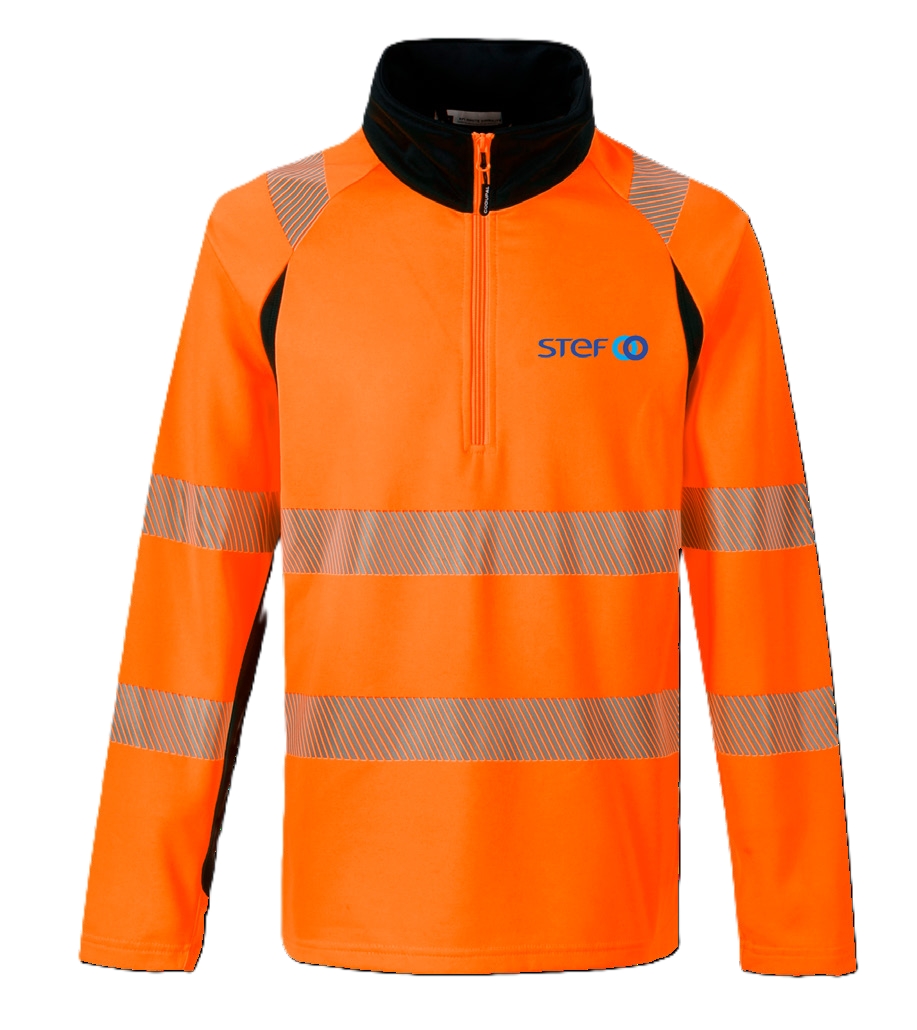 Sweat-shirt HV polyester mixte S07 orange - Marquage Stef