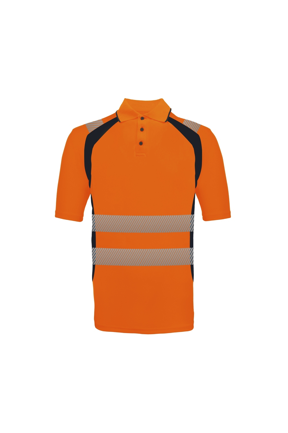 Polo HV coton PES mixte PO5H manches courtes orange - Marquage STEF