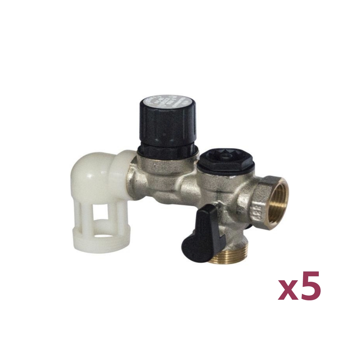 Lot de 5 groupes de sécurité coudé inox - 20 x 27 mm