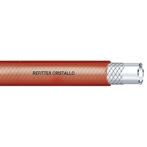 Tuyaux PVC Refittex Cristallo rouges diam. int. 10 à 19, couronne de 50 ml. Fitt