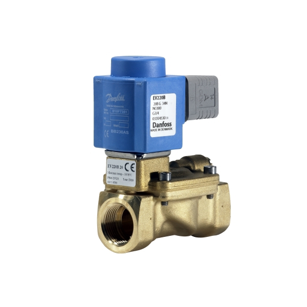 Electrovanne complète servo-commandée 2/2 NO laiton série EV220B Danfoss