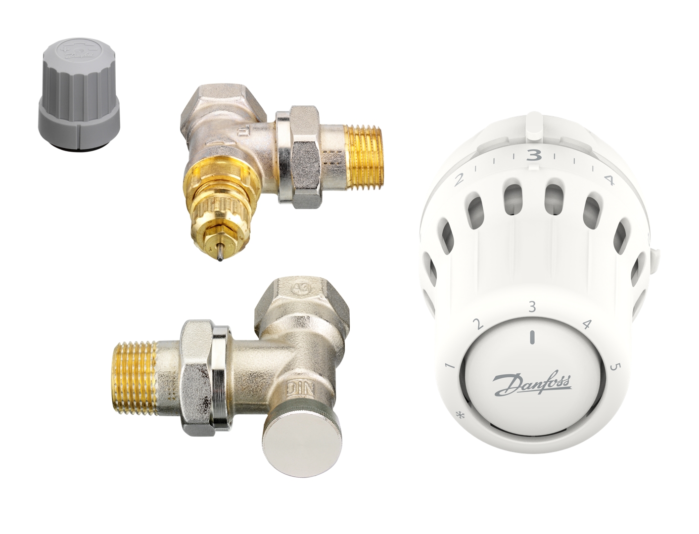 Kit tête thermostatique React + RA-FN équerre 15 +RLV-S Danfoss