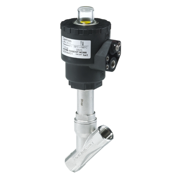 Vannes pneumatique à siège incliné AV210, NF, Inox Danfoss