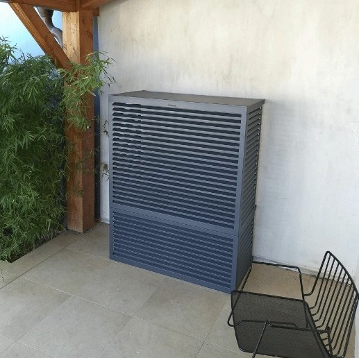 Cache climatisation kit rallonge aluminium anthracite Decoclim