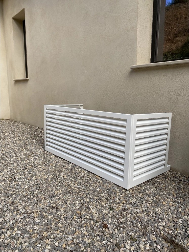 Cache climatisation kit rallonge aluminium blanc Decoclim