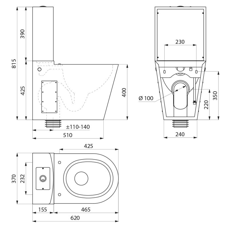 Pack WC à poser Monobloco S21 Delabie