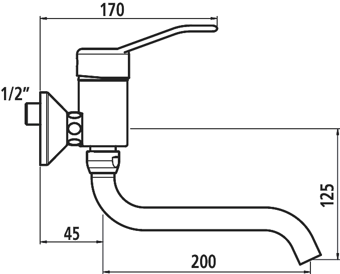 Mitigeur mécanique d'évier 2519 Delabie