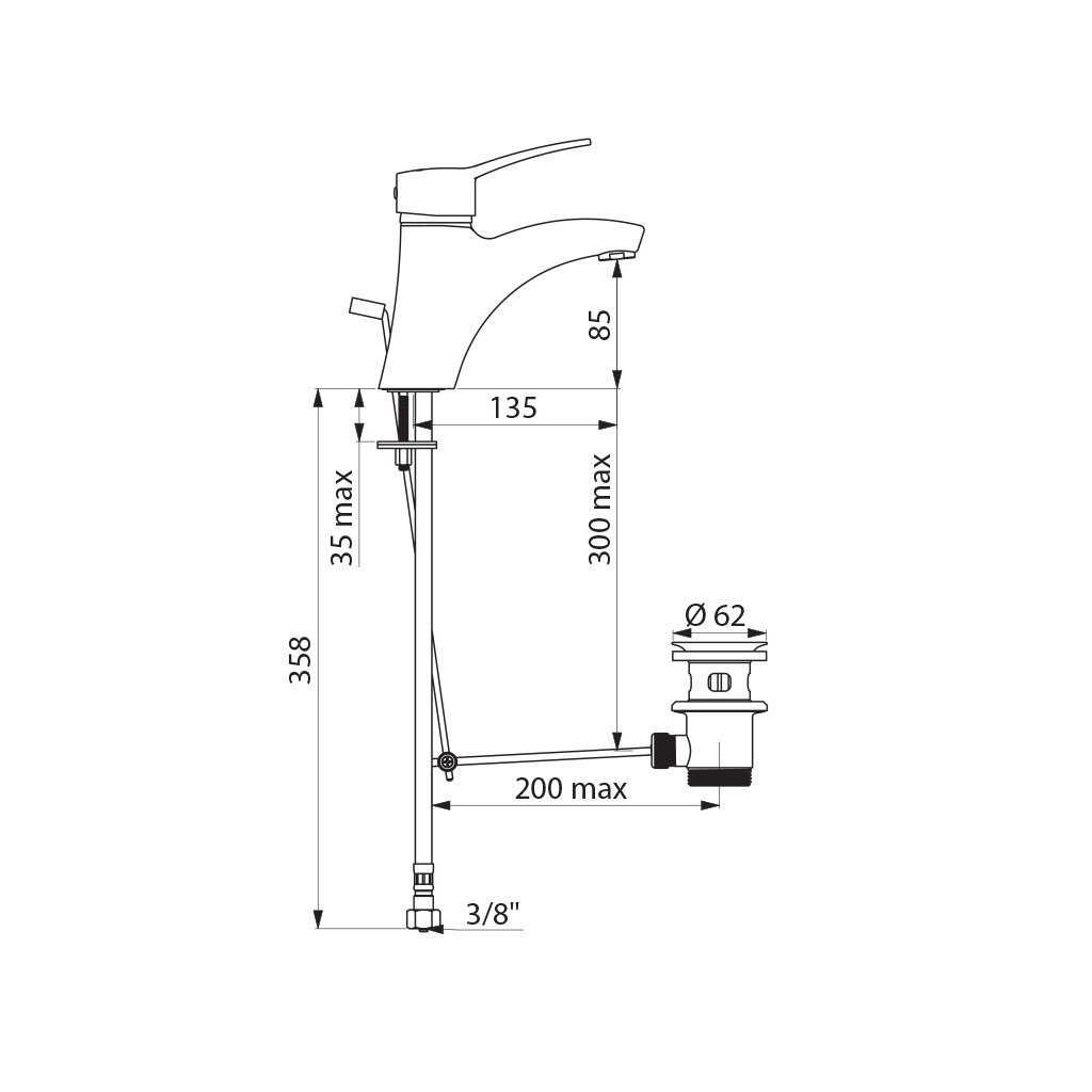 Mitigeur lavabo 2520T Delabie
