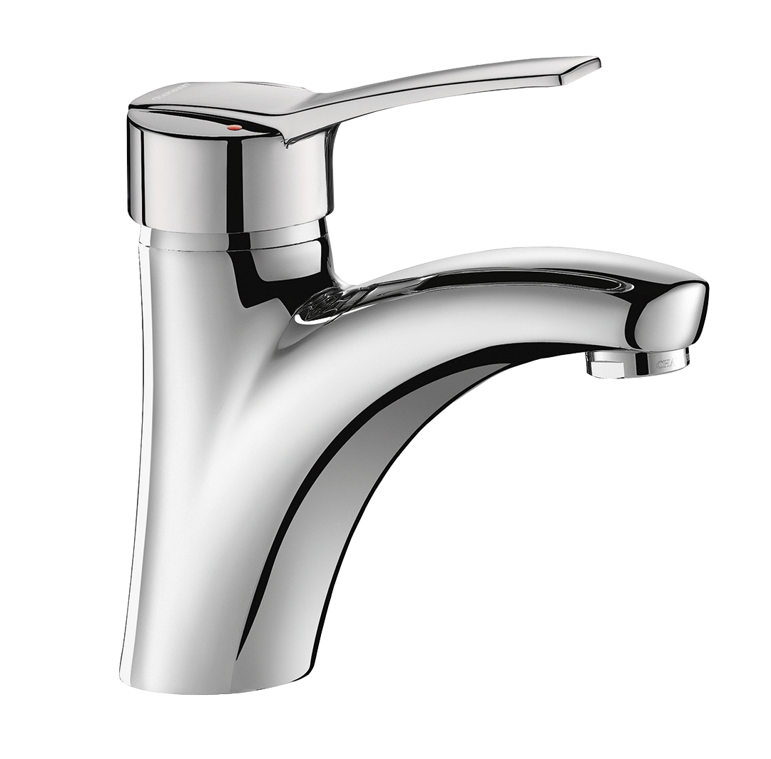 Mitigeur lavabo sur plage Securitherm EP 2521 TEP bec fixe sans vidage - Manette pleine Delabie