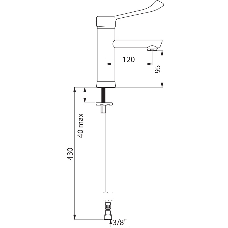 Mitigeur lavabo Securitherm EP avec vidage 2720LEP Delabie