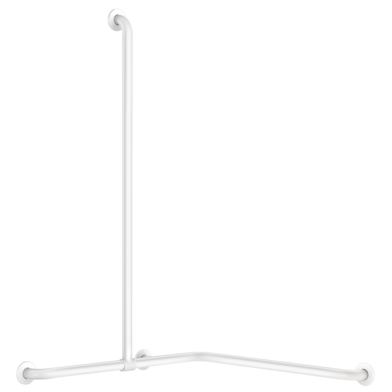  Barre de douche d'angle en L ou T inox époxy blanc 35481W 