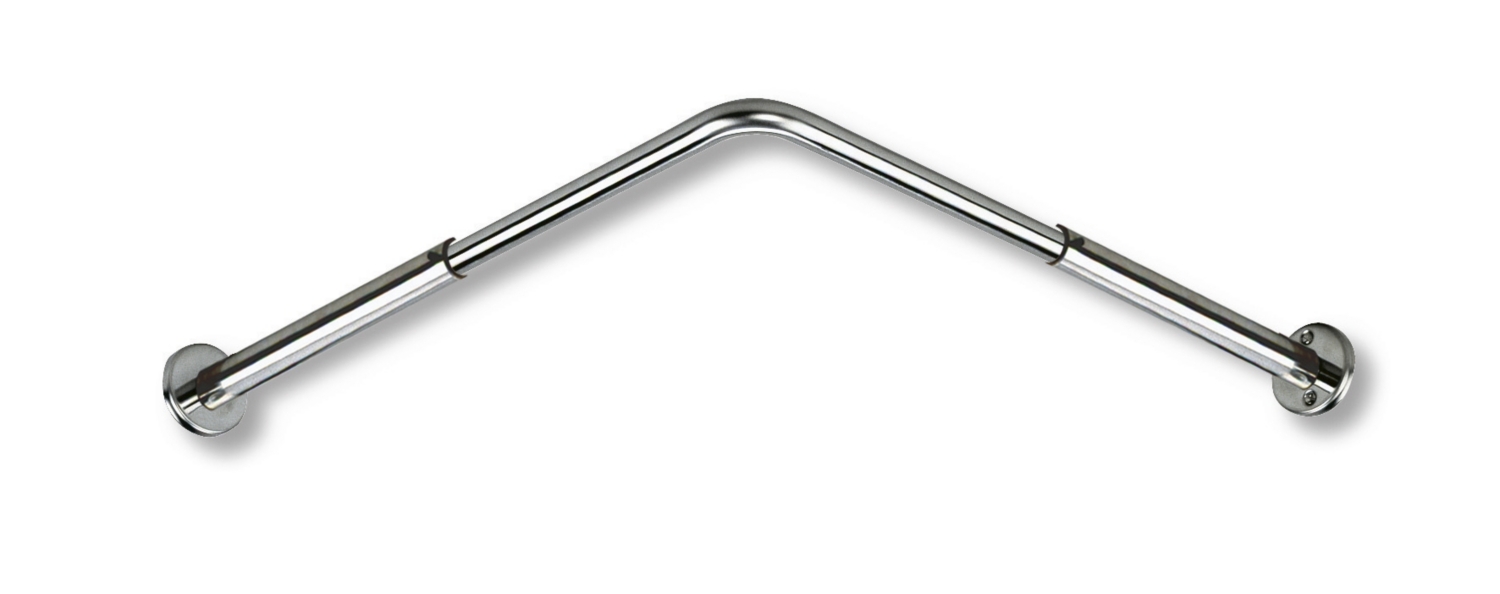 Porte-rideau d'angle fixe 90° extensible Delabie
