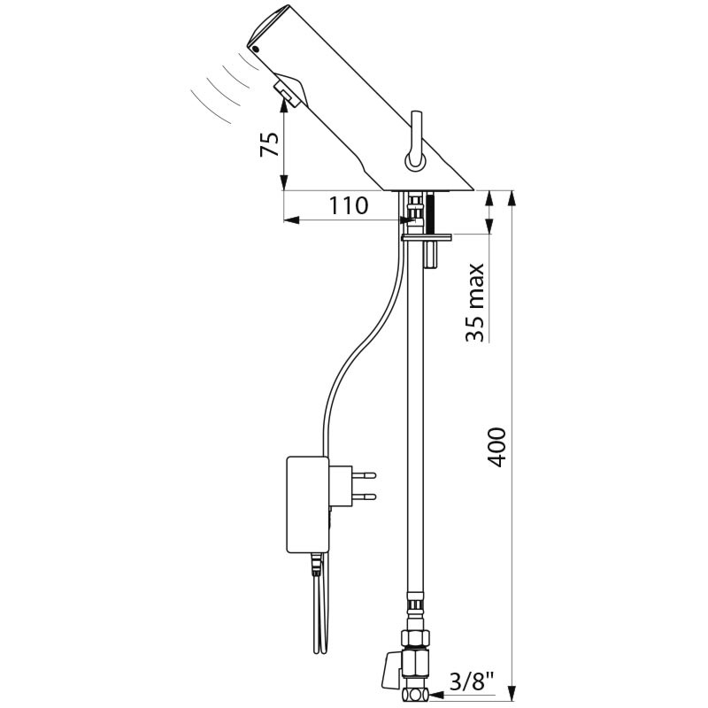 Mitigeur lavabo électronique Tempomatic Mix 4 490001 Delabie