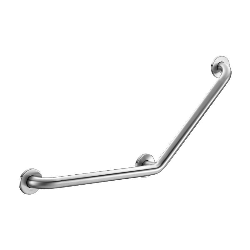 Barre d'appui coudée 135° Ø 32 mm inox UltraPolish, 3 points de fixation 5082P Delabie