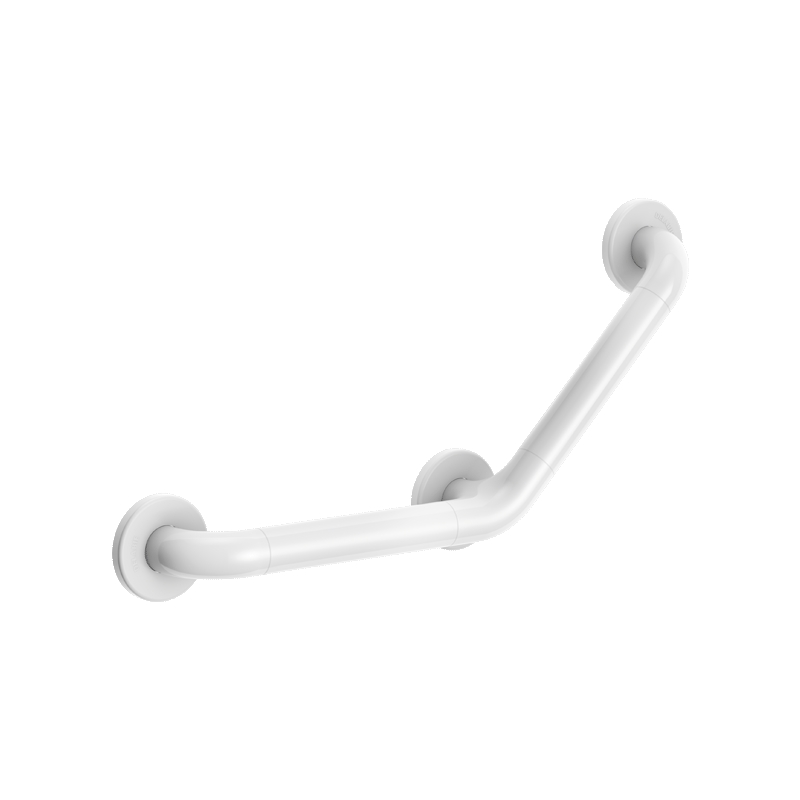 Barre d'appui coudée 135° Ø 32 mm Nylon blanc antibactérien Delabie