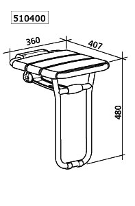 Siège de douche escamotable avec béquille 510400 Delabie