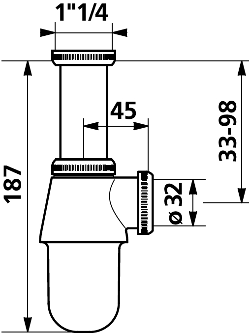 Siphon pour urinoir 517000 Delabie