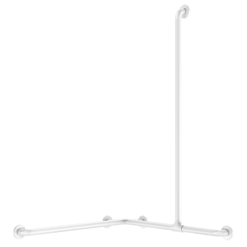 Barre de douche d'angle en L ou T coulissante 90° Nylon blanc antibactérien