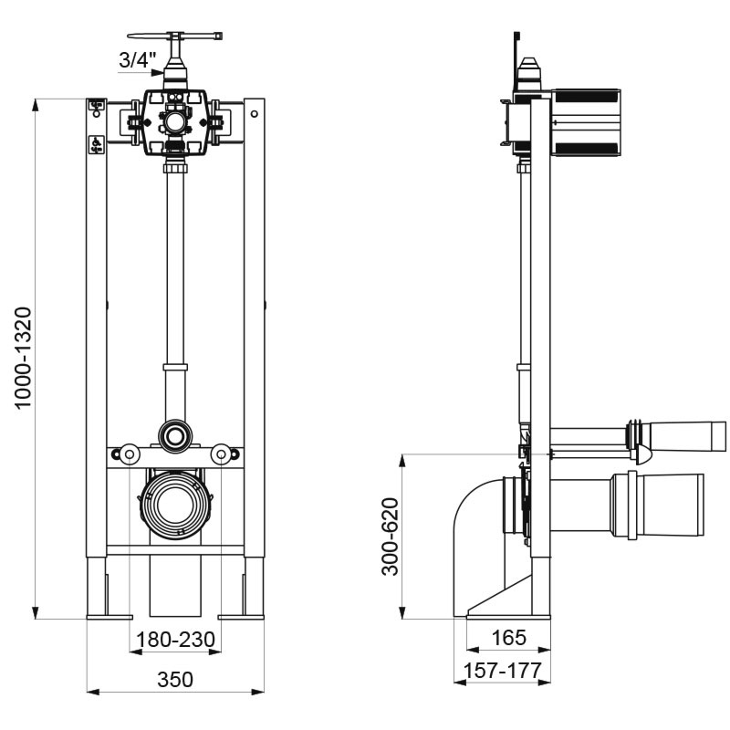 Bâti-support Tempofix 3 autoportant Delabie