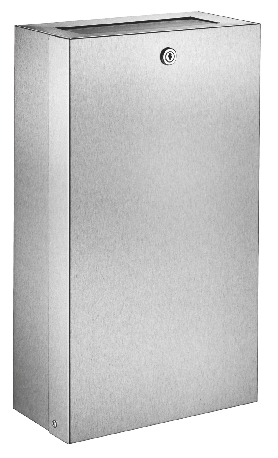 Poubelle murale avec trappe et serrure - Inox Delabie