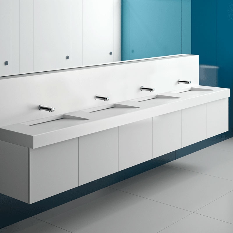 Robinet temporisé lavabo mural Temposoft 2 PMR Delabie