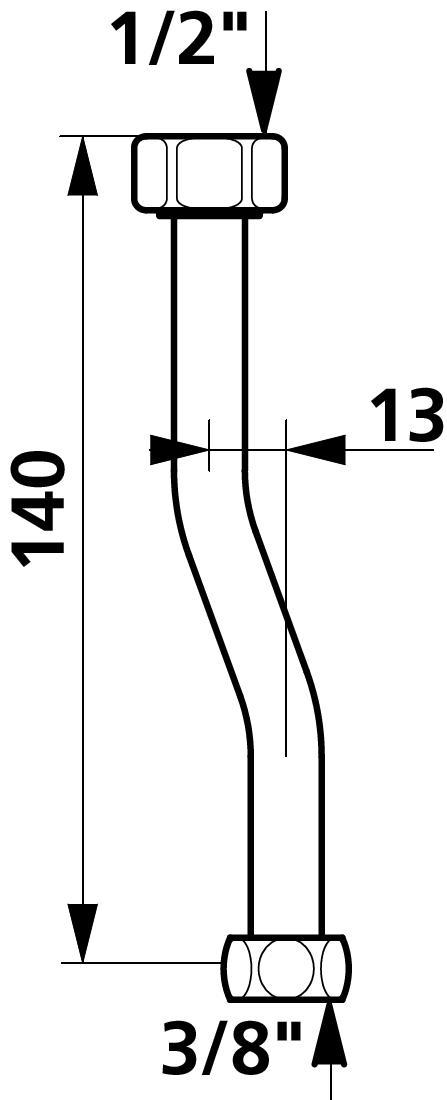 Tubulure alimentation F1/2" F3/8" 753000 Delabie