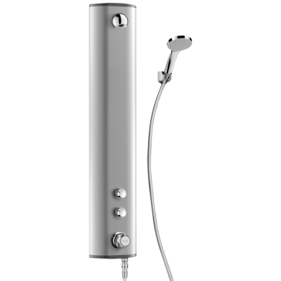Panneau douche thermostatique Securitherm temporisé avec douchette - Aluminium Delabie