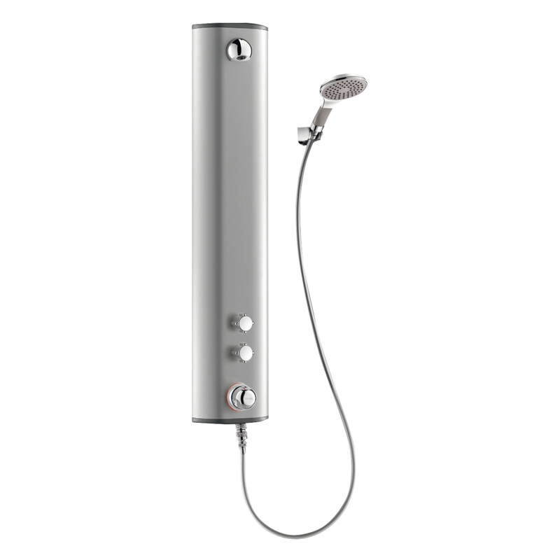 Panneau douche thermostatique Securitherm bicommande avec douchette - Aluminium Delabie