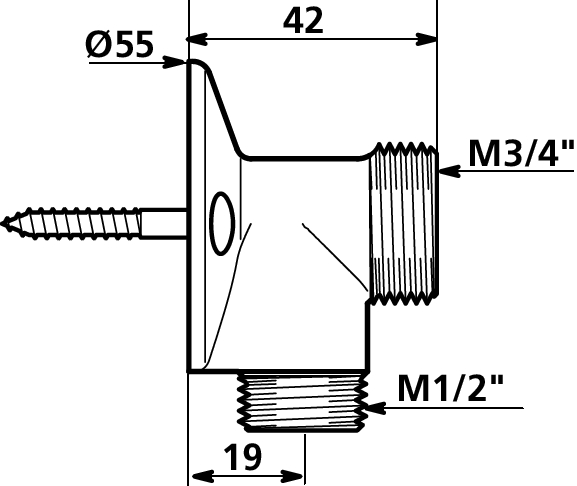 Raccord applique renforcé Delabie