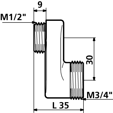 Raccord excentré 30 mm - DELABIE (réf.853327.2P)