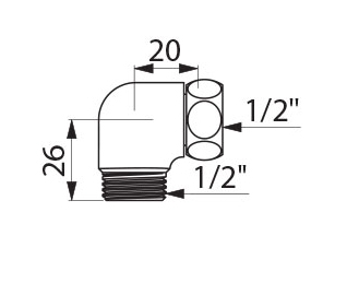 Raccord équerre chromé 871015.2P Delabie