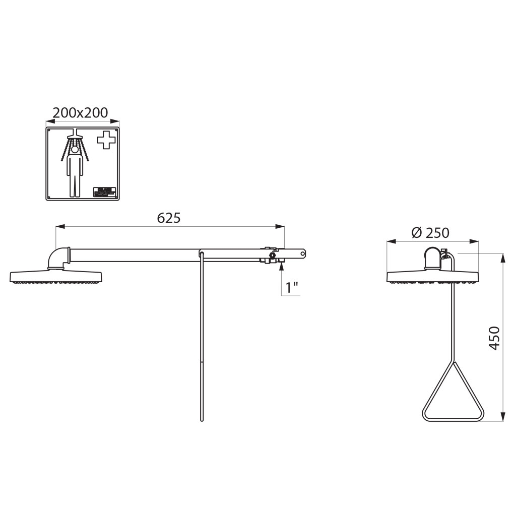 Douche de sécurité murale 9108 Delabie