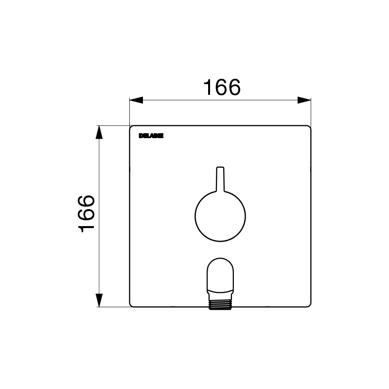 Mitigeur thermostatique de douche encastré Securitherm séquentiel avec coude Delabie