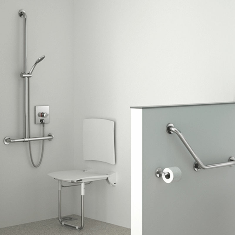 Mitigeur thermostatique de douche encastré Securitherm séquentiel avec coude Delabie