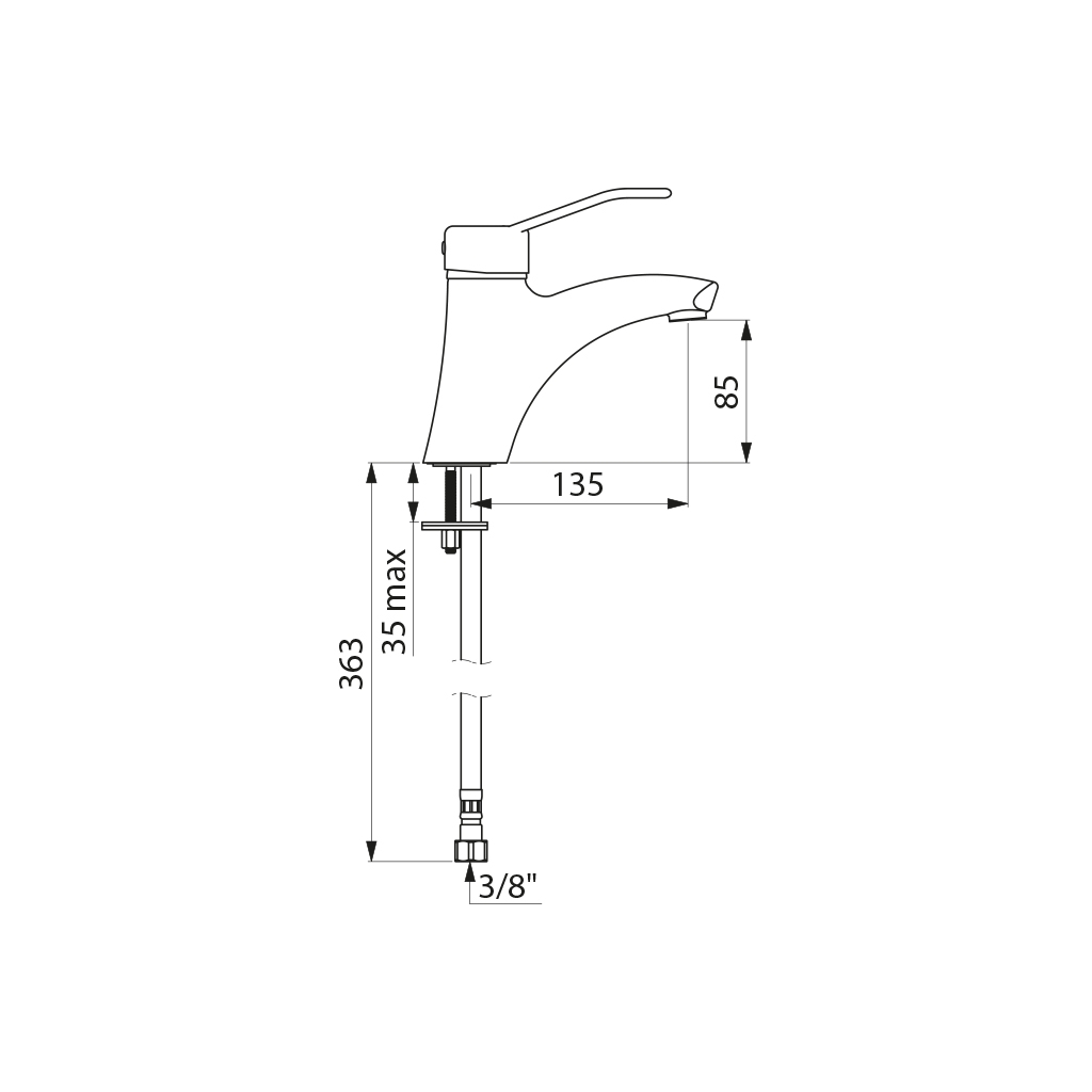 Mitigeur lavabo à équilibrage de pression Securitherm EP 2521EP Delabie