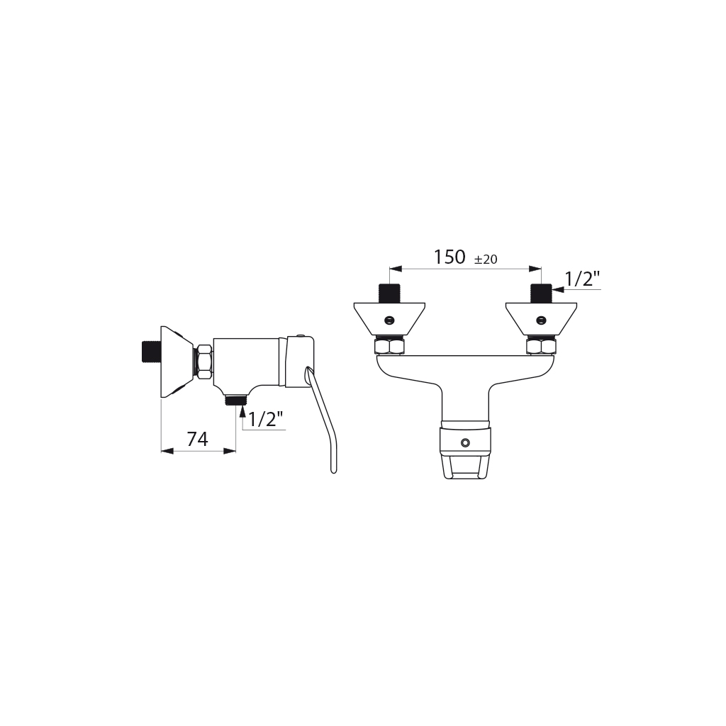 Mitigeur douche Securitouch 2539 Delabie