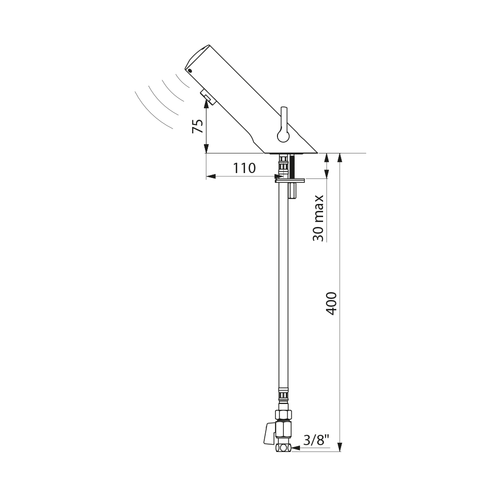 Mitigeur automatique lavabo Tempomatic Mix 4 Delabie