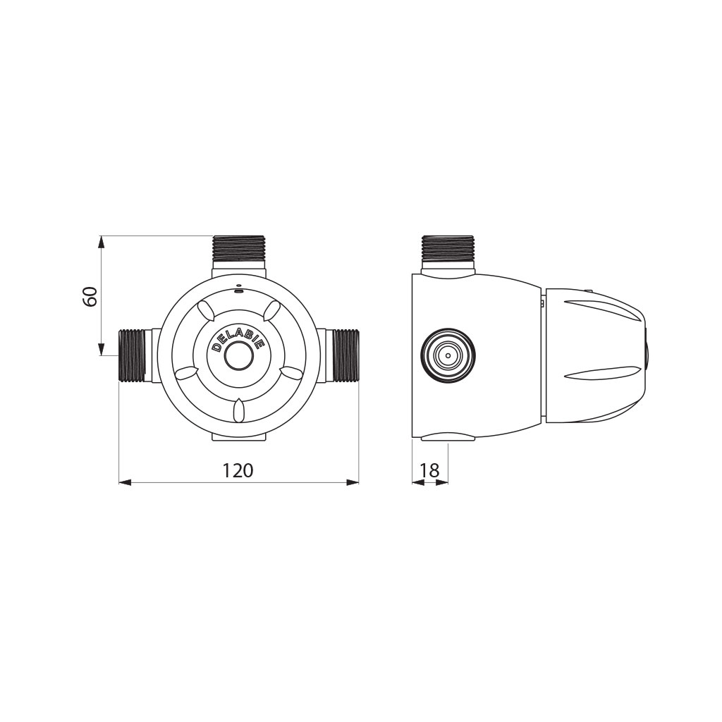 Mitigeur thermostatique centralisé Premix Confort Delabie