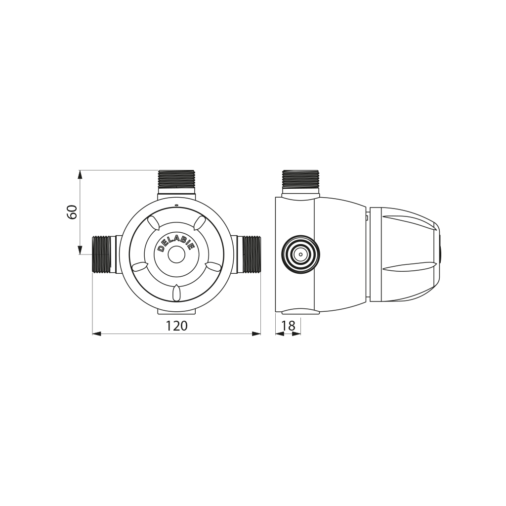 Mitigeur thermostatique centralisé Premix Securit Delabie