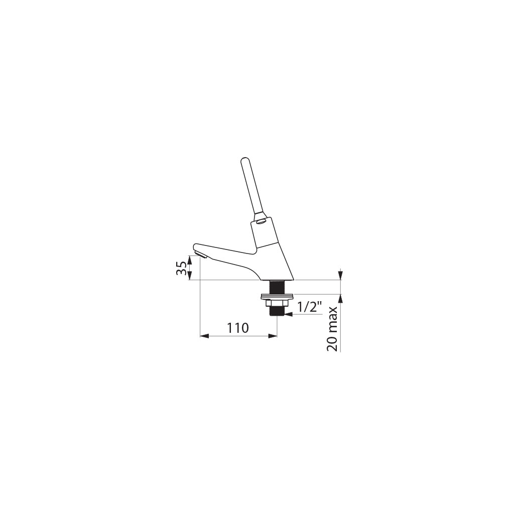 Robinet temporisé Tempostop 745440 Delabie