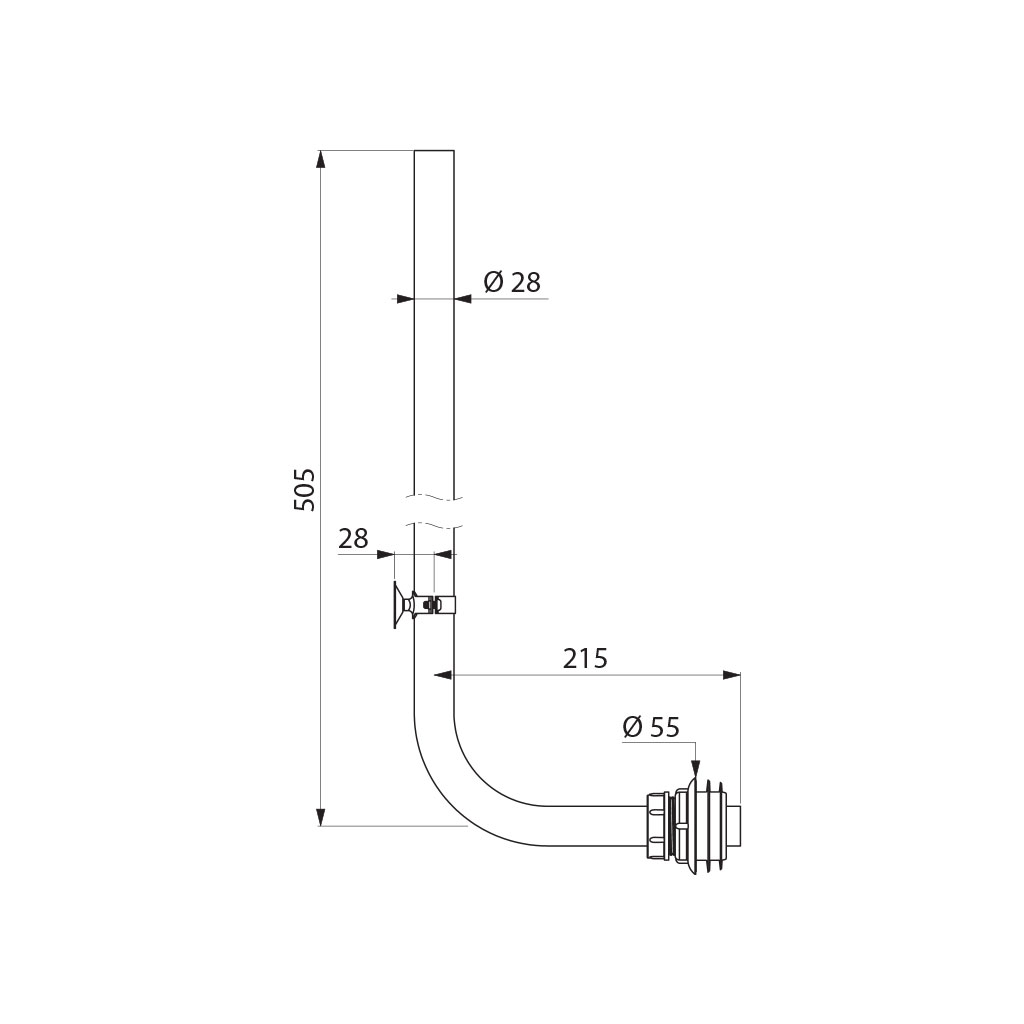 Tube de chasse 766002 Delabie