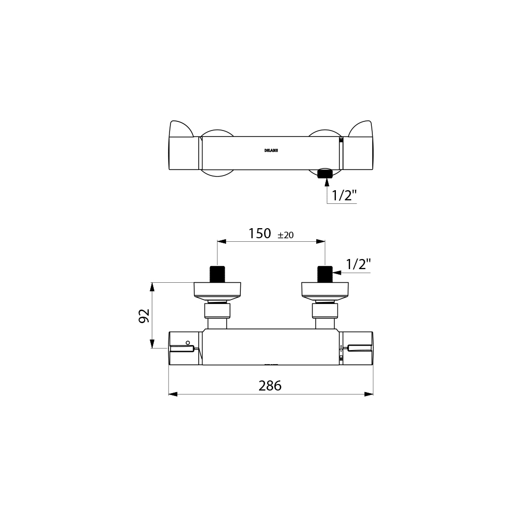 Mitigeur thermostatique douche Securitouch H9741 Delabie