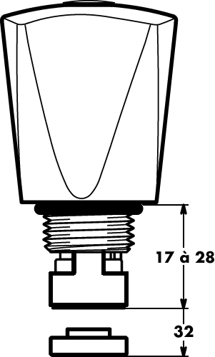 Tête universelle à disques céramique 1/2 tour type Têteceram H360015 Delabie