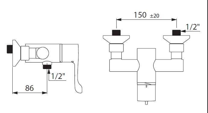 Mitigeur thermostatique douche Securitherm séquentiel Delabie