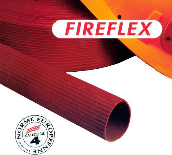 Tuyau Fireflex revêtement élastomère nitrile PVC rouge Delannoy Frères