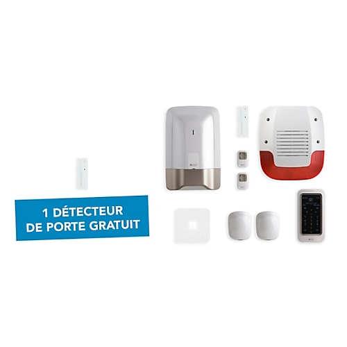 Pack alarme 8 zones sans fil avec box maison connectée + 1 détecteur d’ouvertures portes ou fenêtres Delta Dore