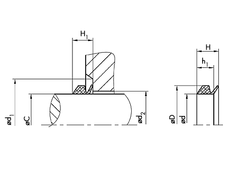 Joint V Ring nitrile série VS Dichtomatik
