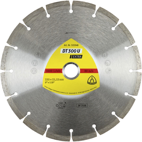 Disque à tronçonner diamanté DT 300 U Extra Klingspor